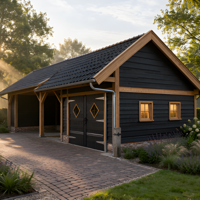 Garage met camper carport