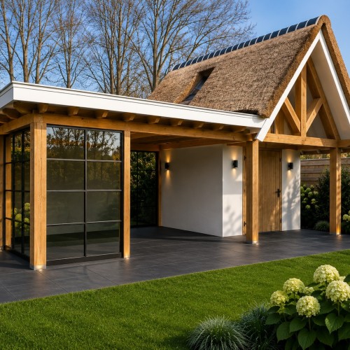 Tuinhuis schuin dak door Bowisse Tuinhuis schuin dak door Bowisse