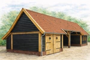 Houten kapschuur met pannendak | Ambachtelijk eiken bijgebouw op maat